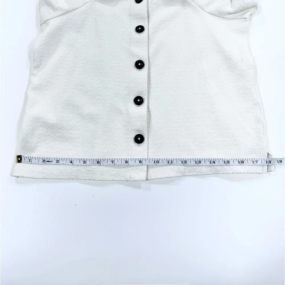 Madewell cream button front cap sleeve top M